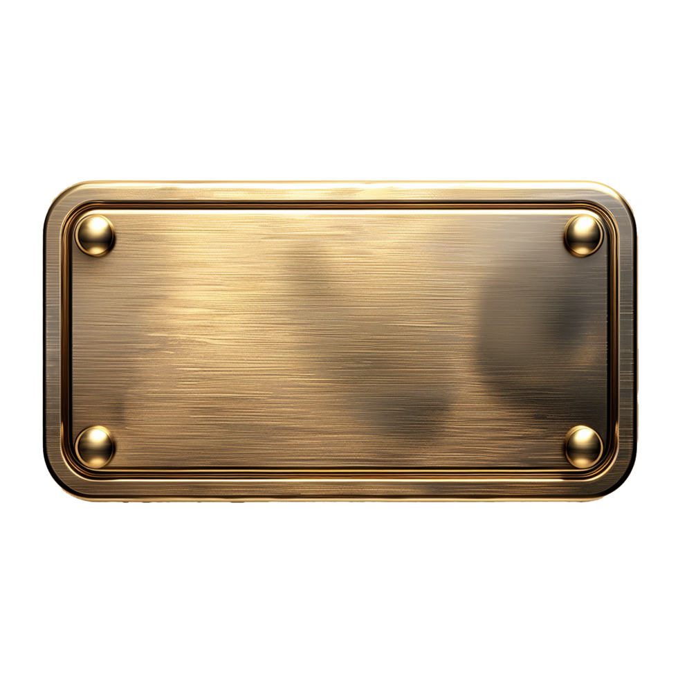 Golden nameplate icon isolated on transparent background png