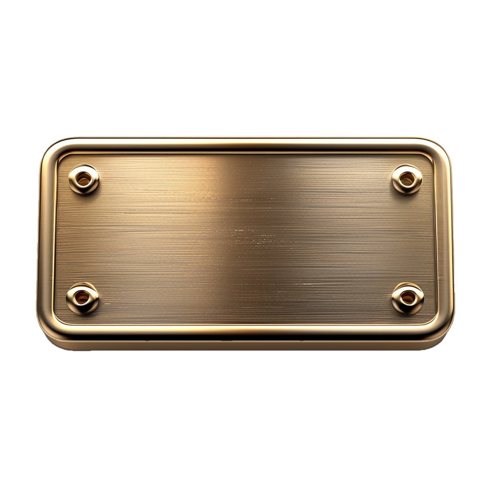 Golden nameplate icon isolated on transparent background png