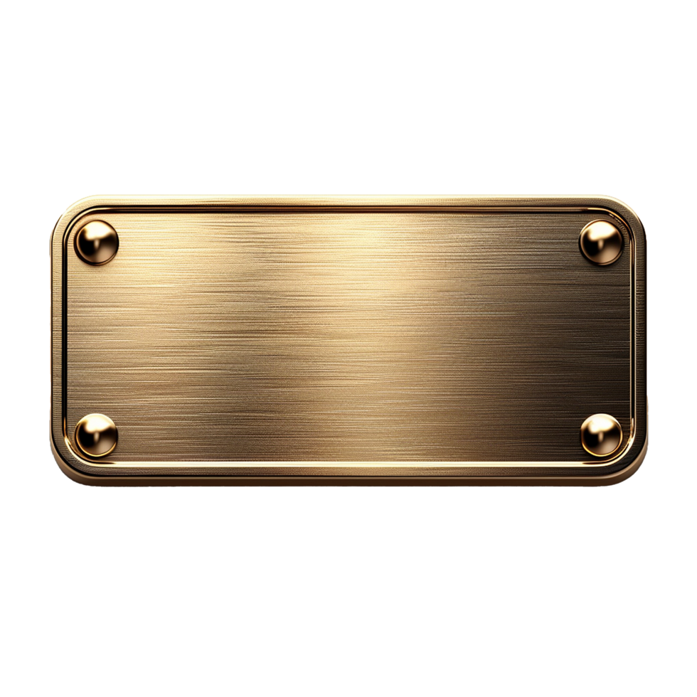 Golden nameplate icon isolated on transparent background png