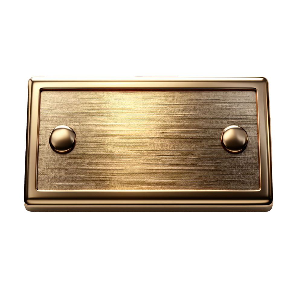 Golden nameplate icon isolated on transparent background png