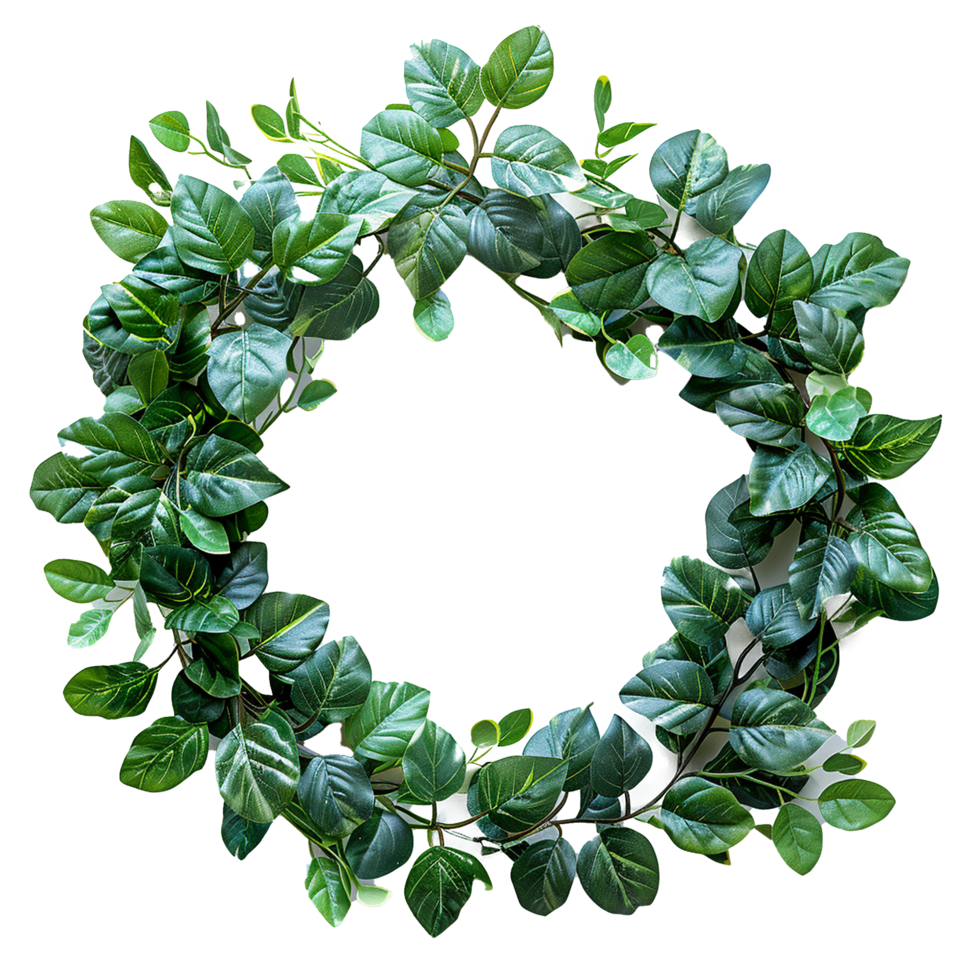 groen blad krans geïsoleerd Aan transparant achtergrond png