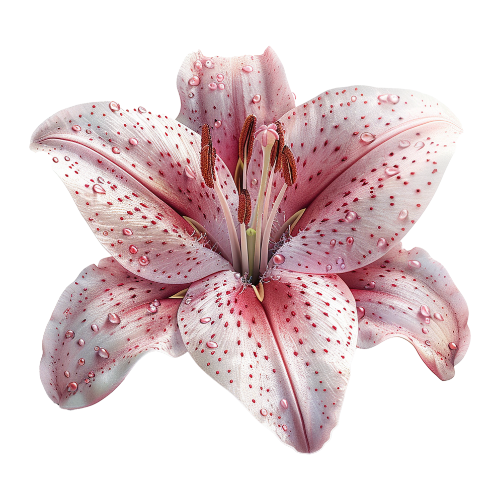 Pink lily flower isolated on transparent background png