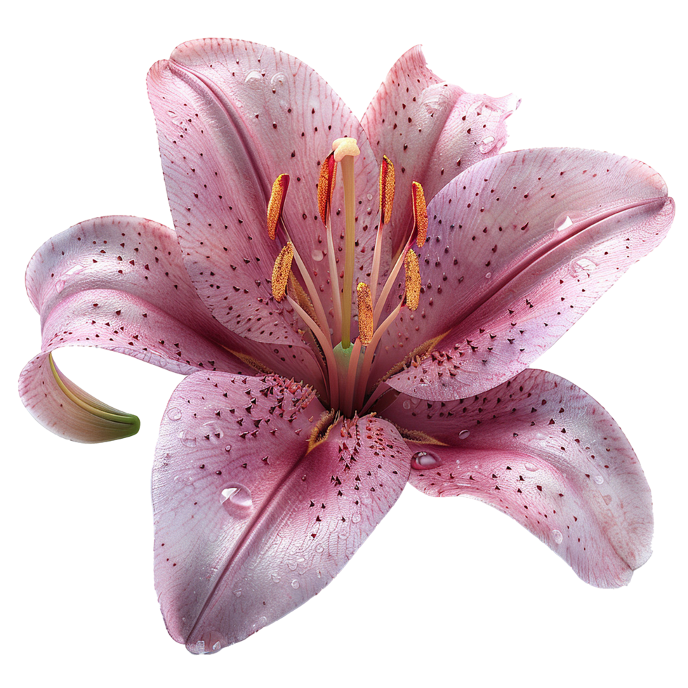 Pink lily flower isolated on transparent background png
