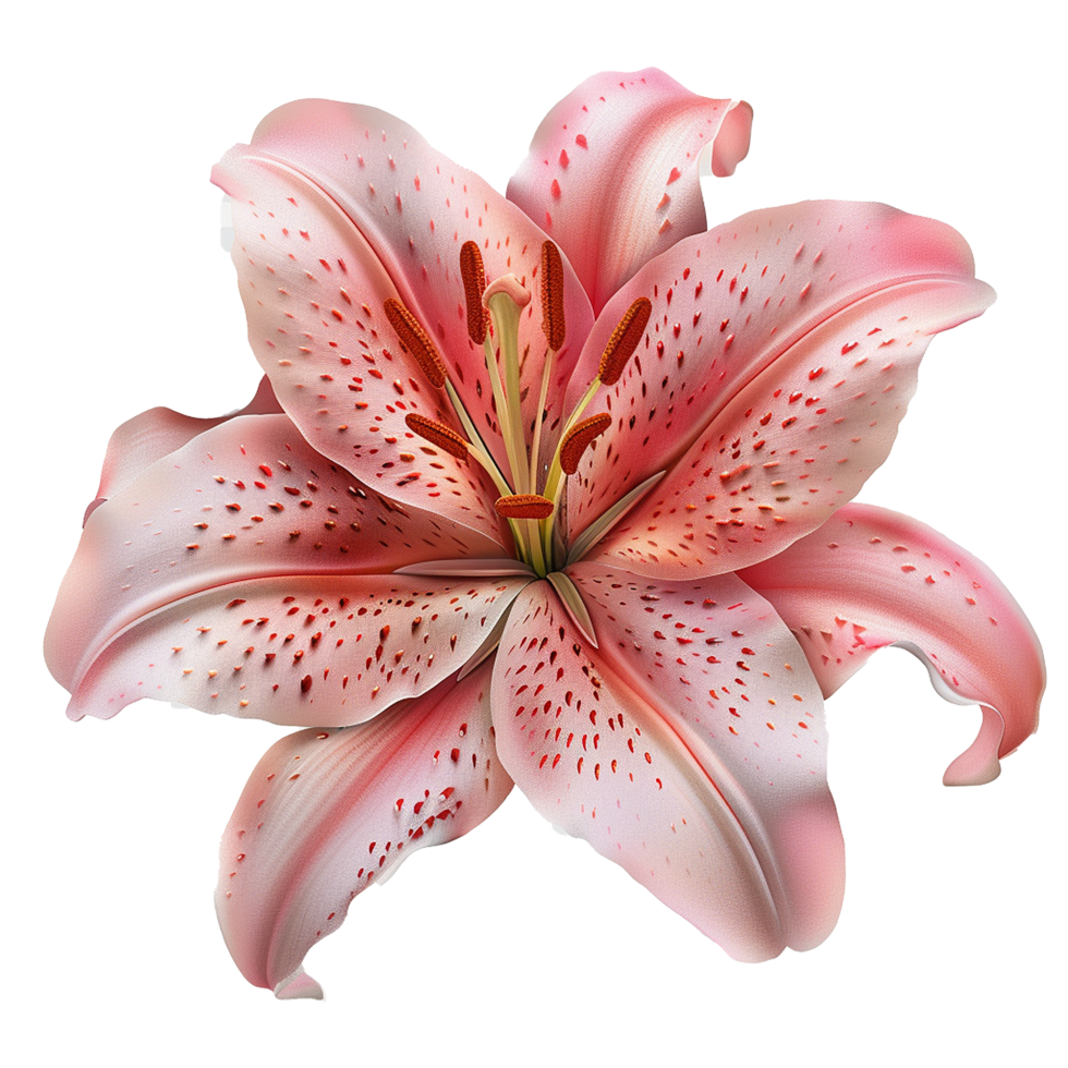 Pink lily flower isolated on transparent background png