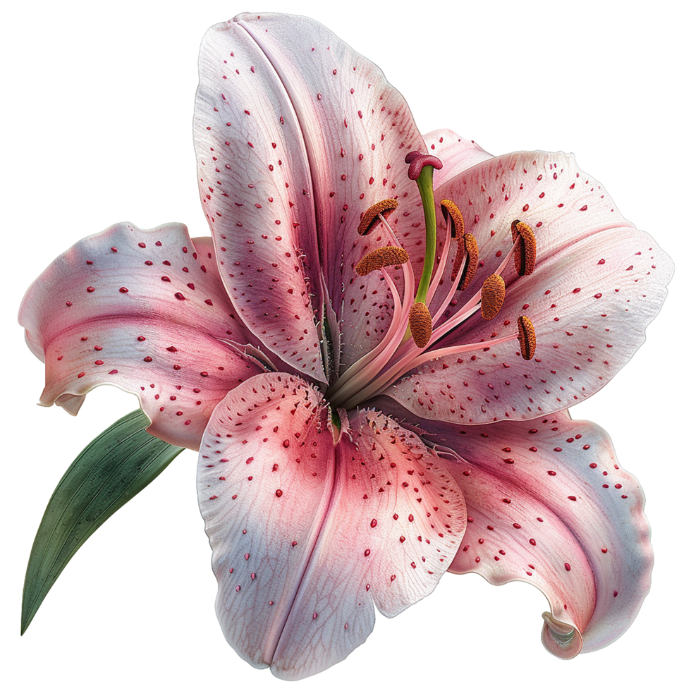 Pink lily flower isolated on transparent background png