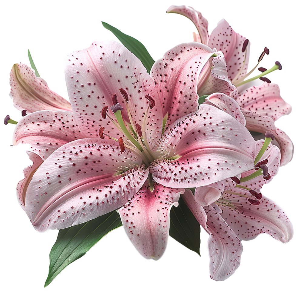 Pink lily flower isolated on transparent background png