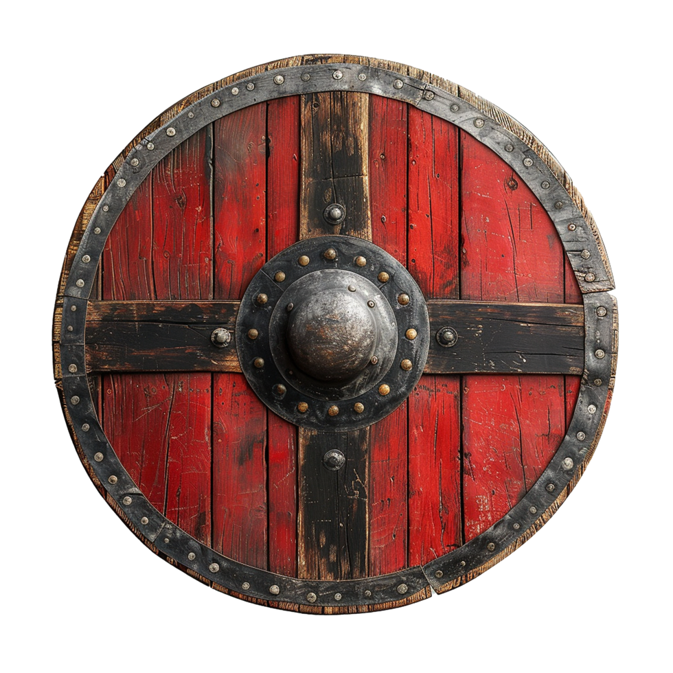 Viking round shield isolated on transparent background png