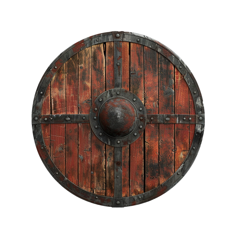 Viking round shield isolated on transparent background png