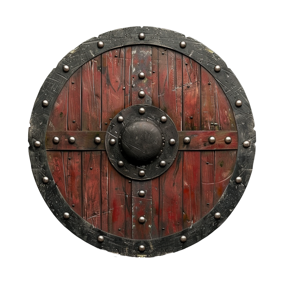 Viking round shield isolated on transparent background png