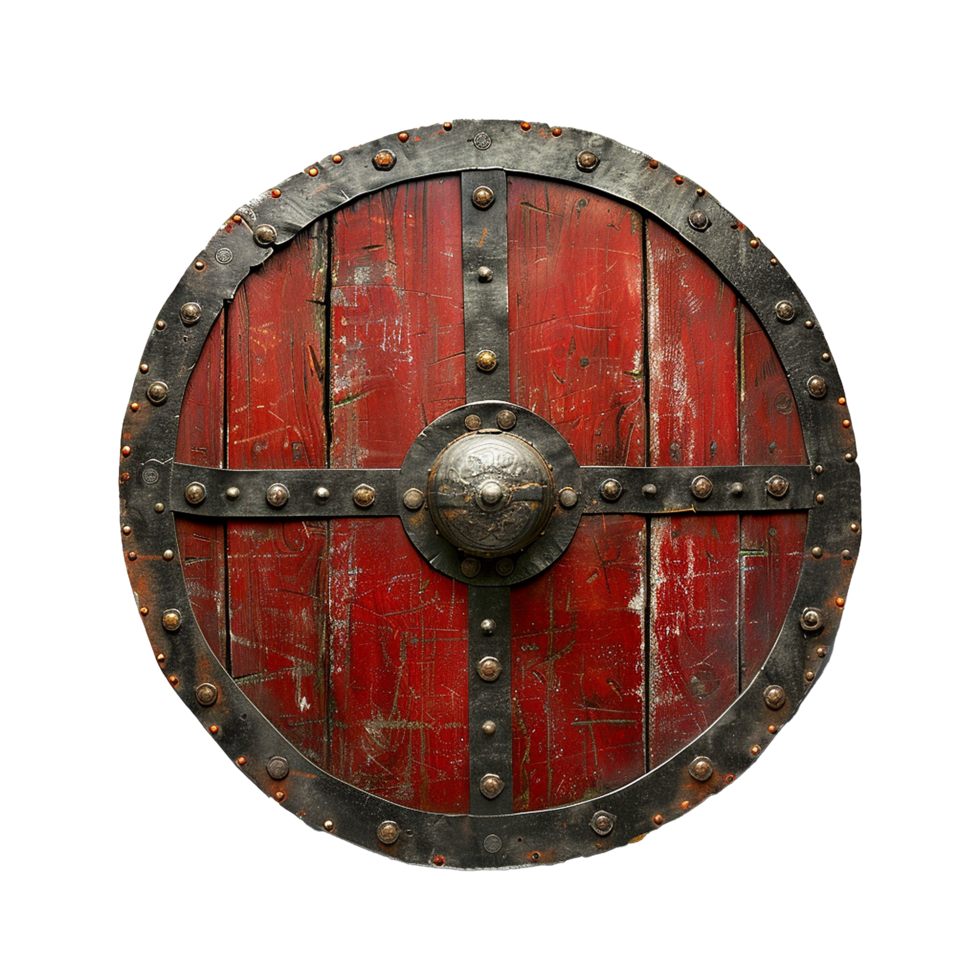 Viking round shield isolated on transparent background png