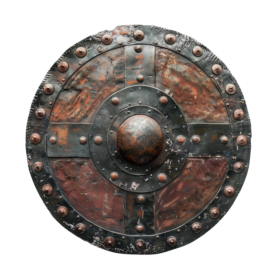 Viking round shield isolated on transparent background png