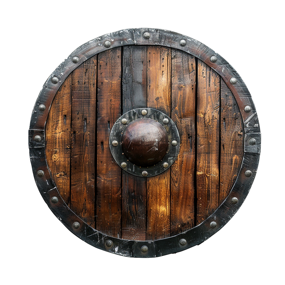 Viking round shield isolated on transparent background png