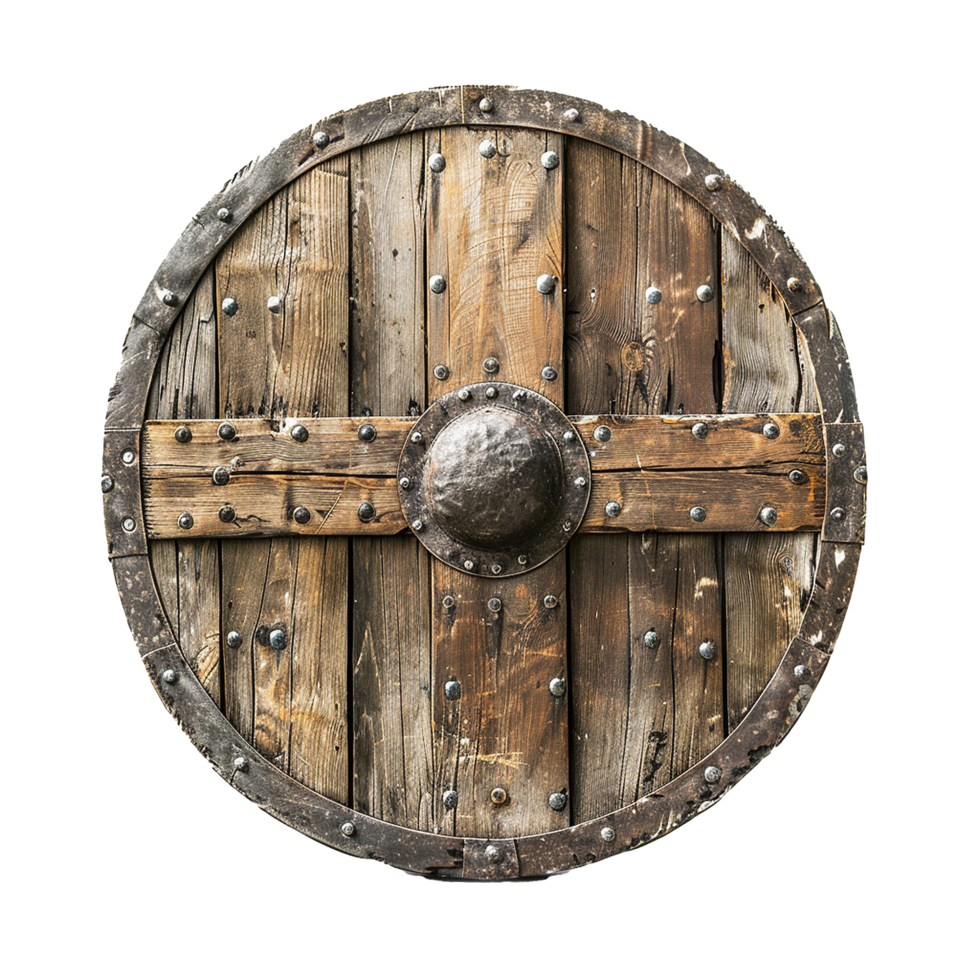 Viking round shield isolated on transparent background png