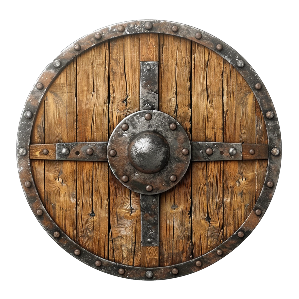 Viking round shield isolated on transparent background png