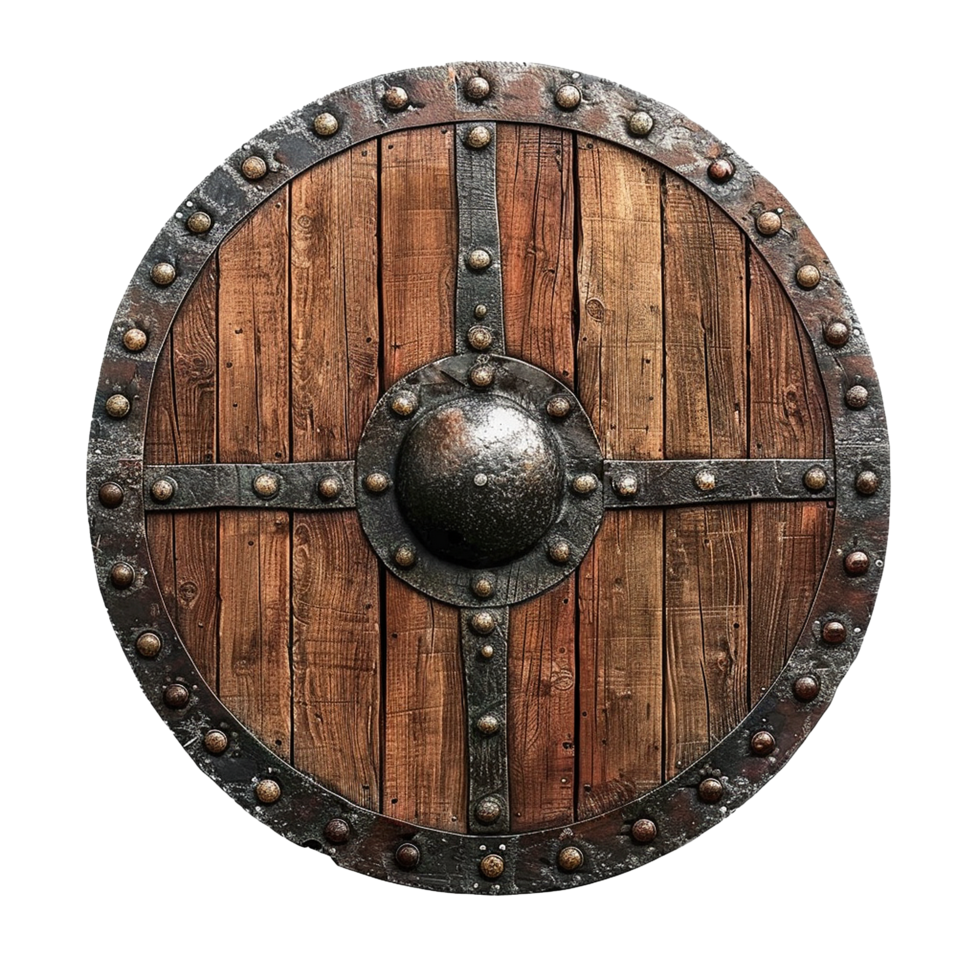 Viking round shield isolated on transparent background png