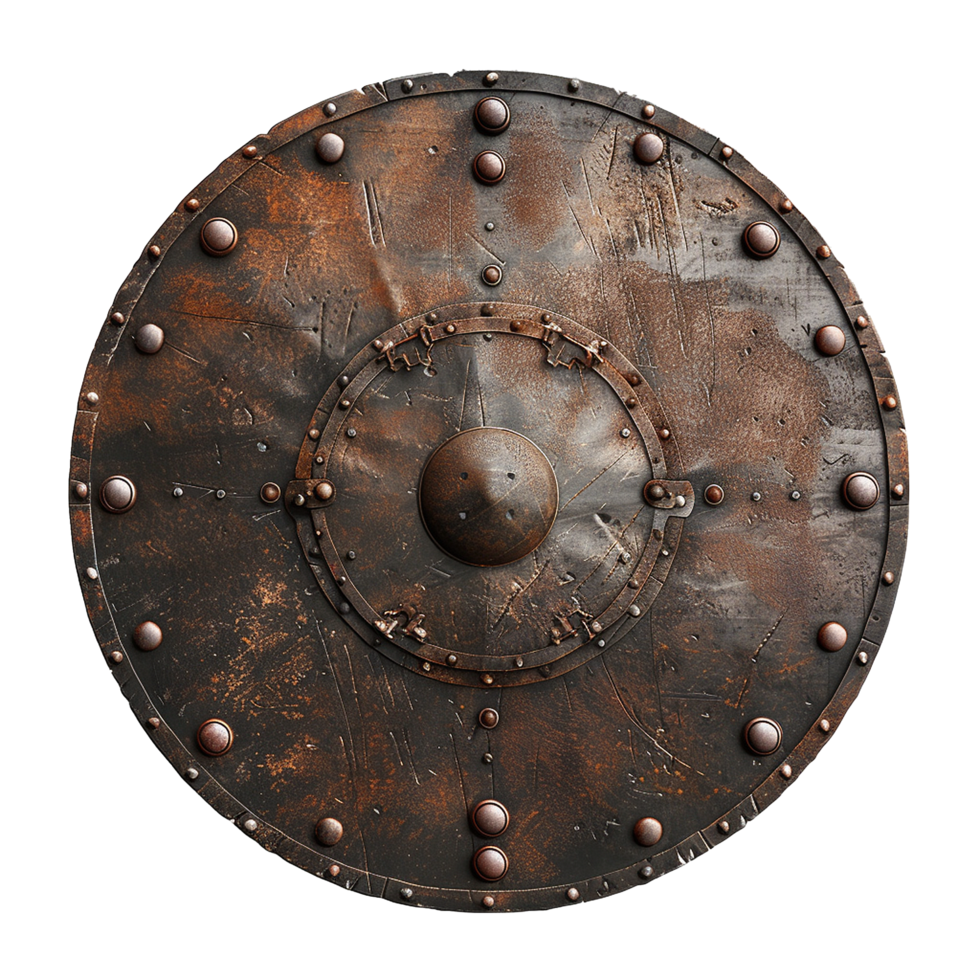 Viking round shield isolated on transparent background png