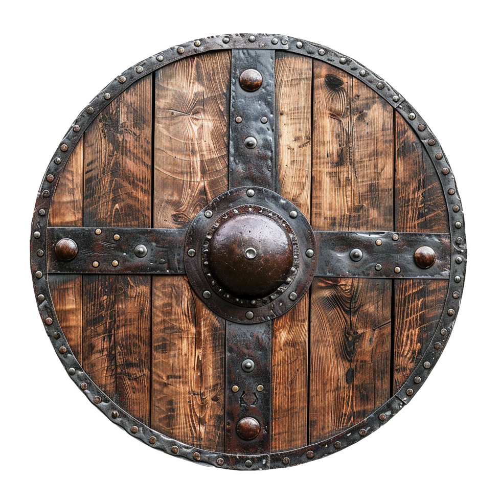 Viking round shield isolated on transparent background png