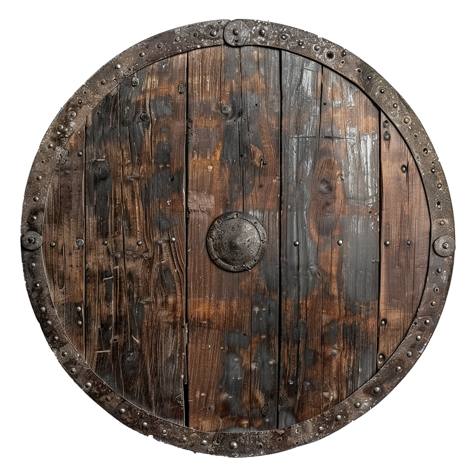 Viking round shield isolated on transparent background png