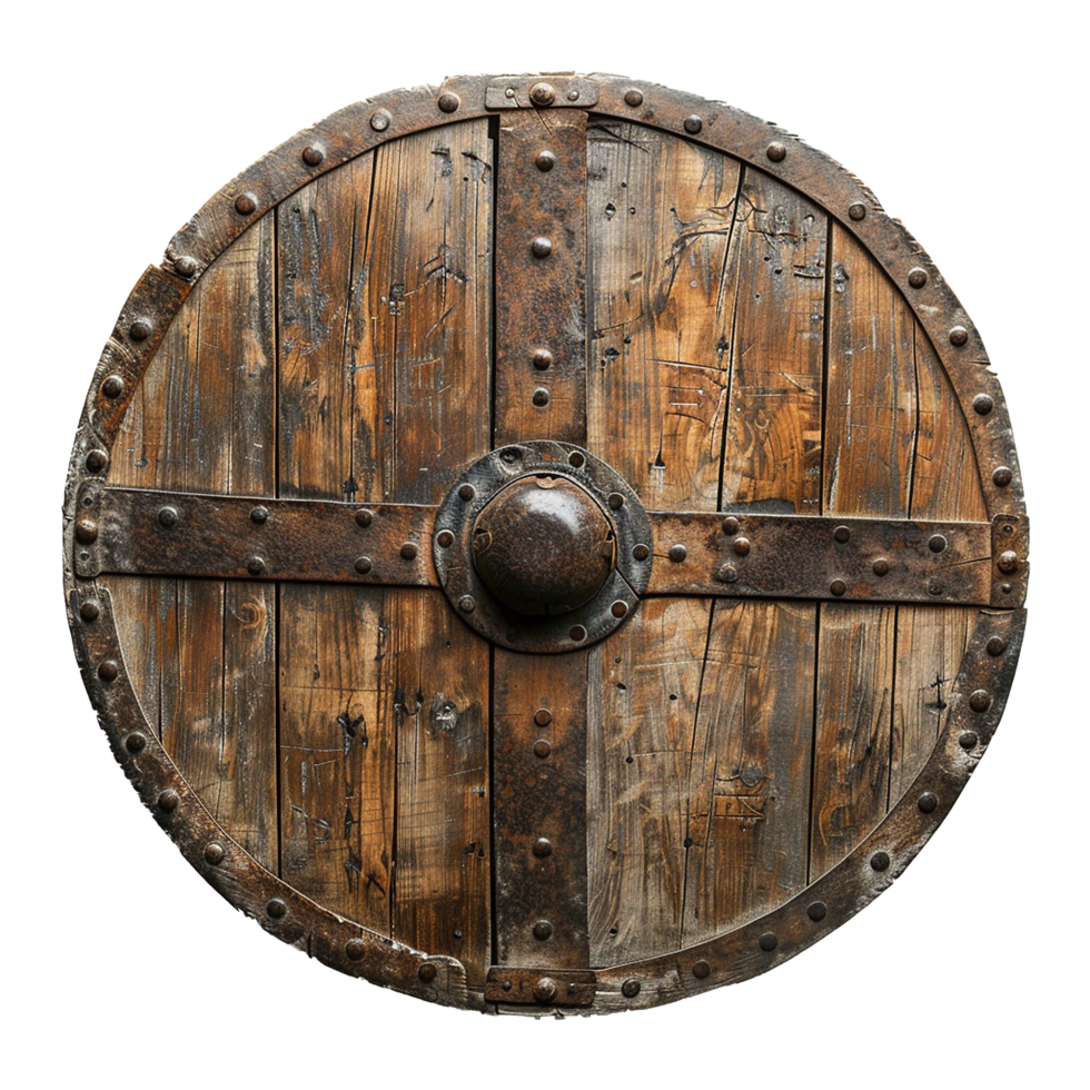 Viking round shield isolated on transparent background png