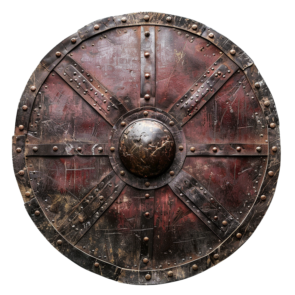 Viking round shield isolated on transparent background png