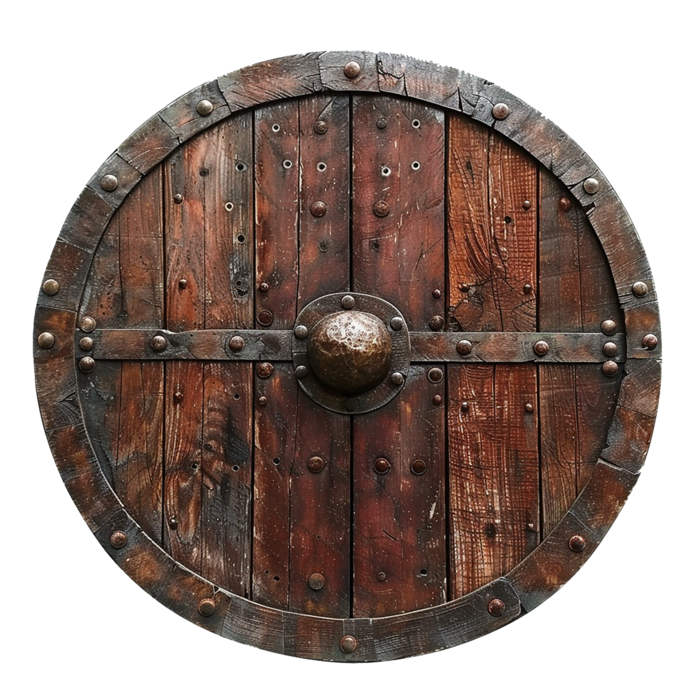 Viking round shield isolated on transparent background png