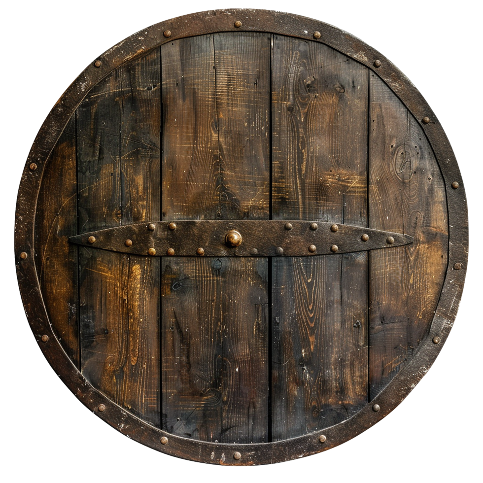 Viking round shield isolated on transparent background png