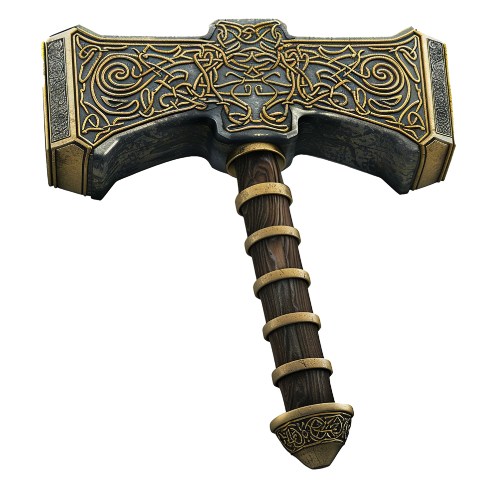 Norse mythology thor hammer isolated on transparent background png