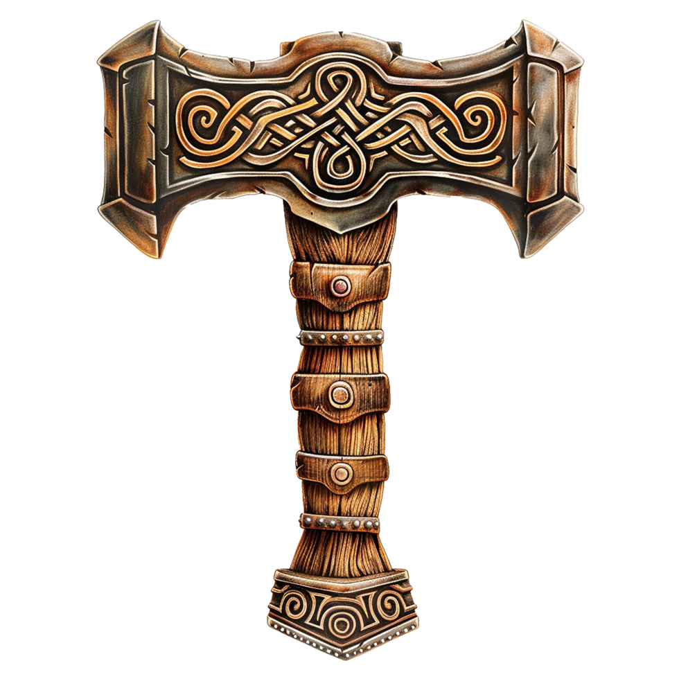 Norse mythology thor hammer isolated on transparent background png