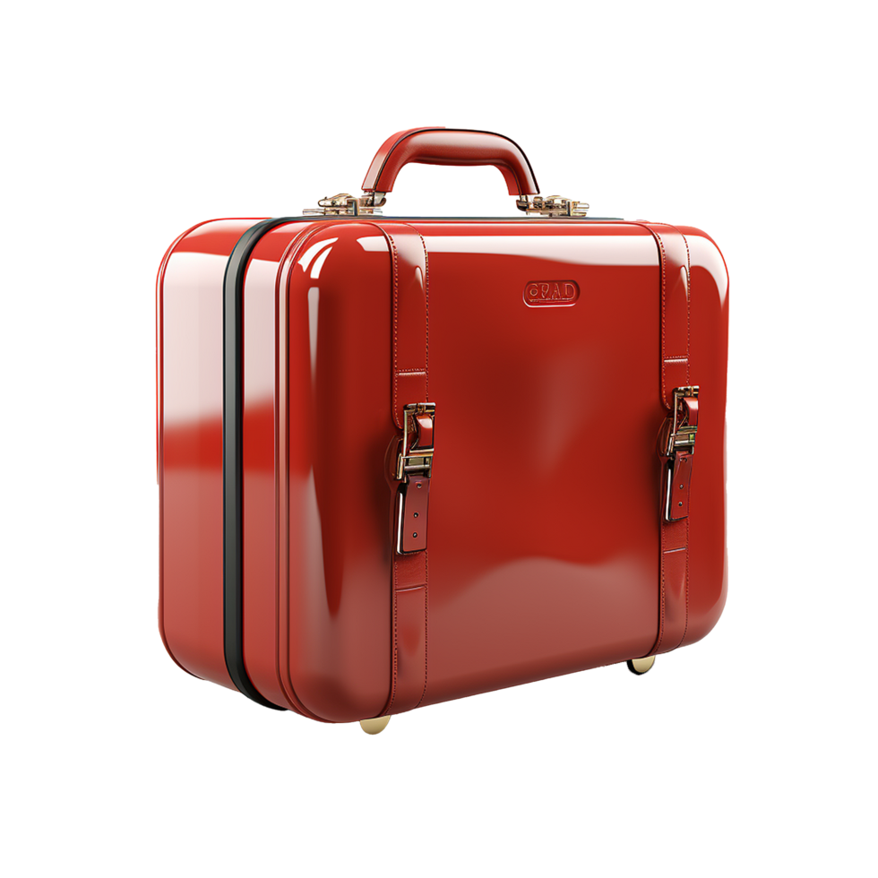 3d suitcase isolated on transparent background png