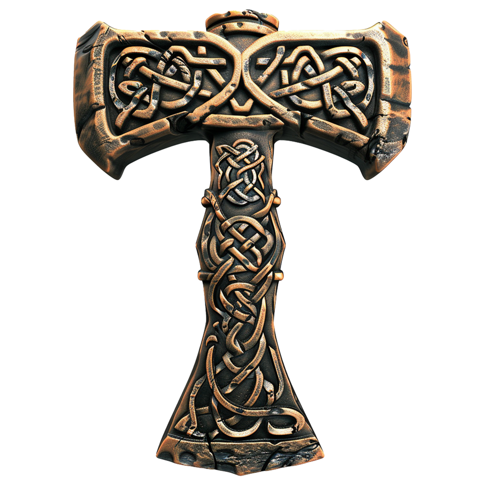 Norse mythology thor hammer isolated on transparent background png