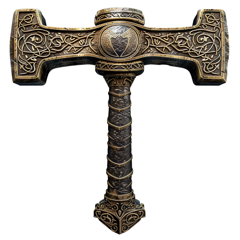 Norse mythology thor hammer isolated on transparent background png