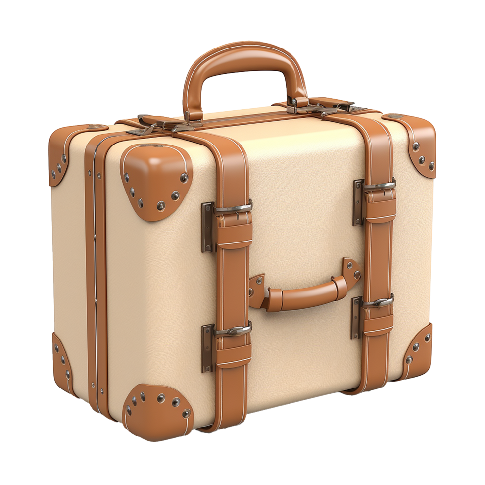 3d suitcase isolated on transparent background png
