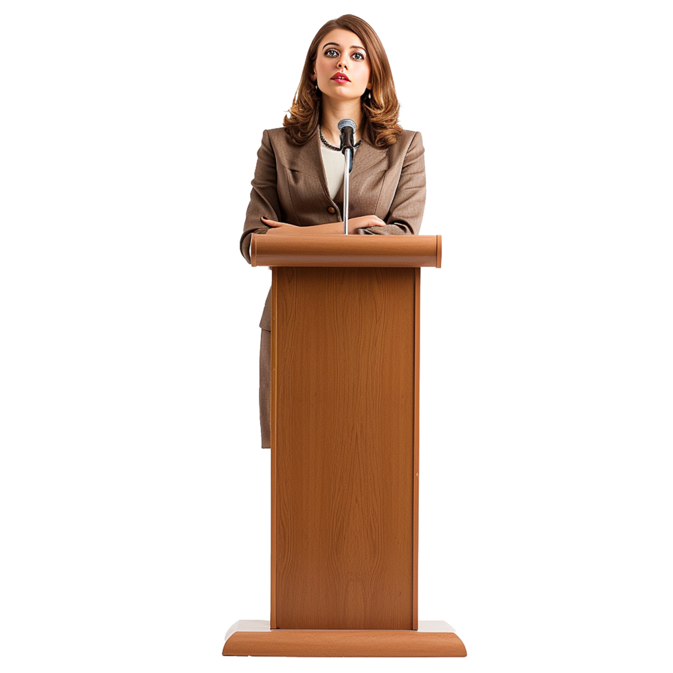 Businessman in microphone isolated on transparent background png