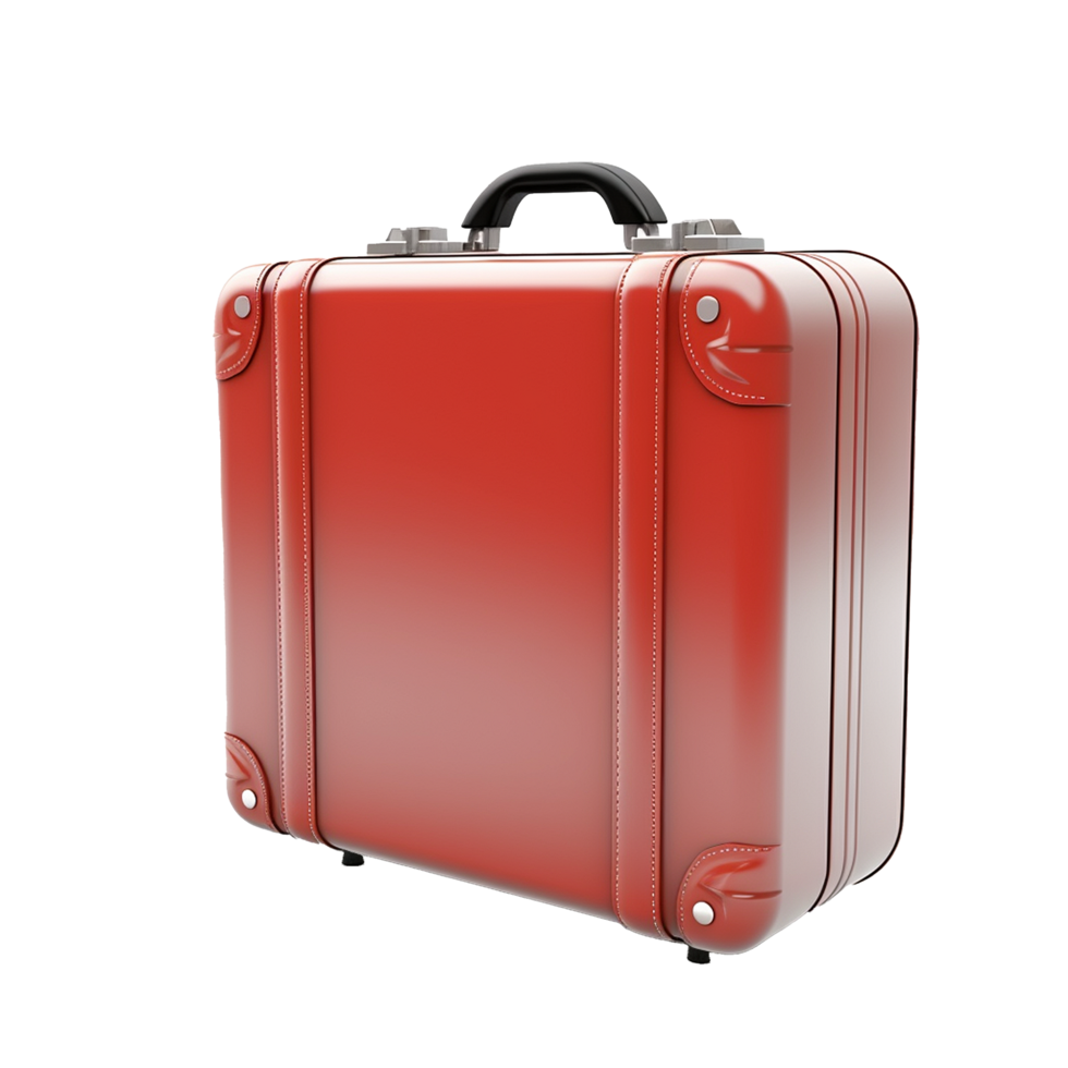 3d suitcase isolated on transparent background png