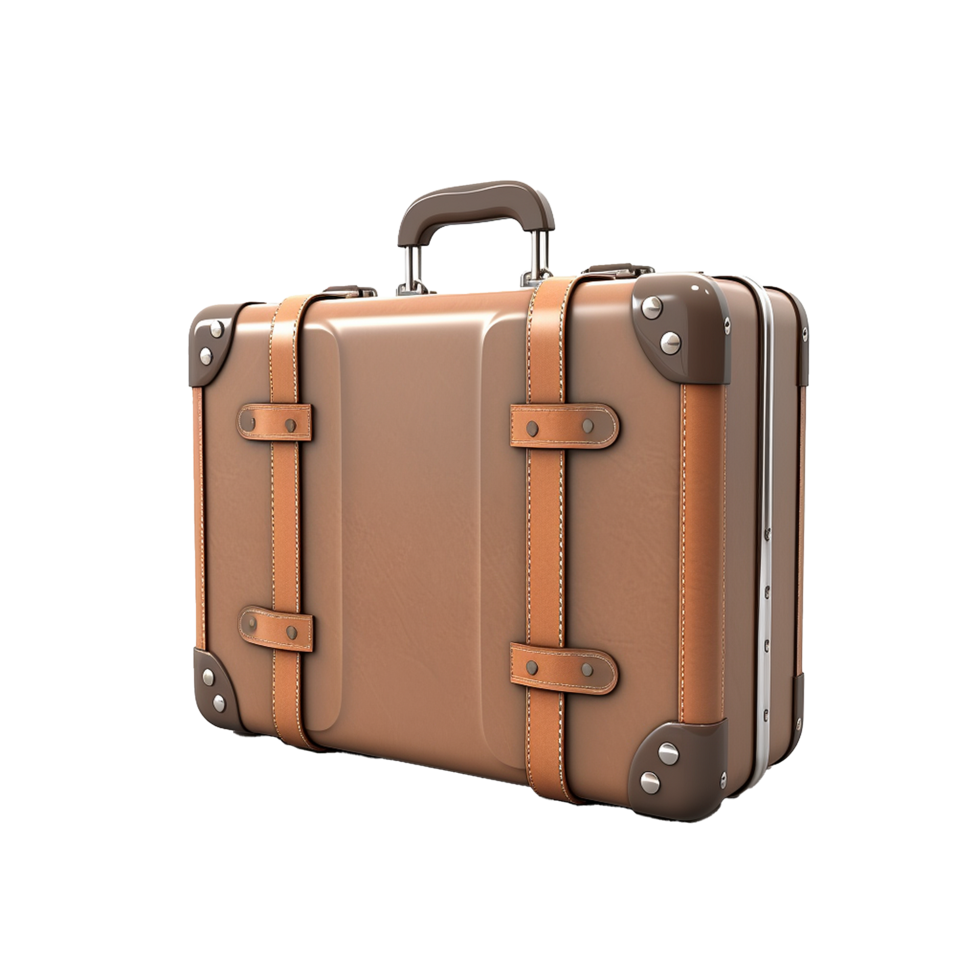 3d suitcase isolated on transparent background png