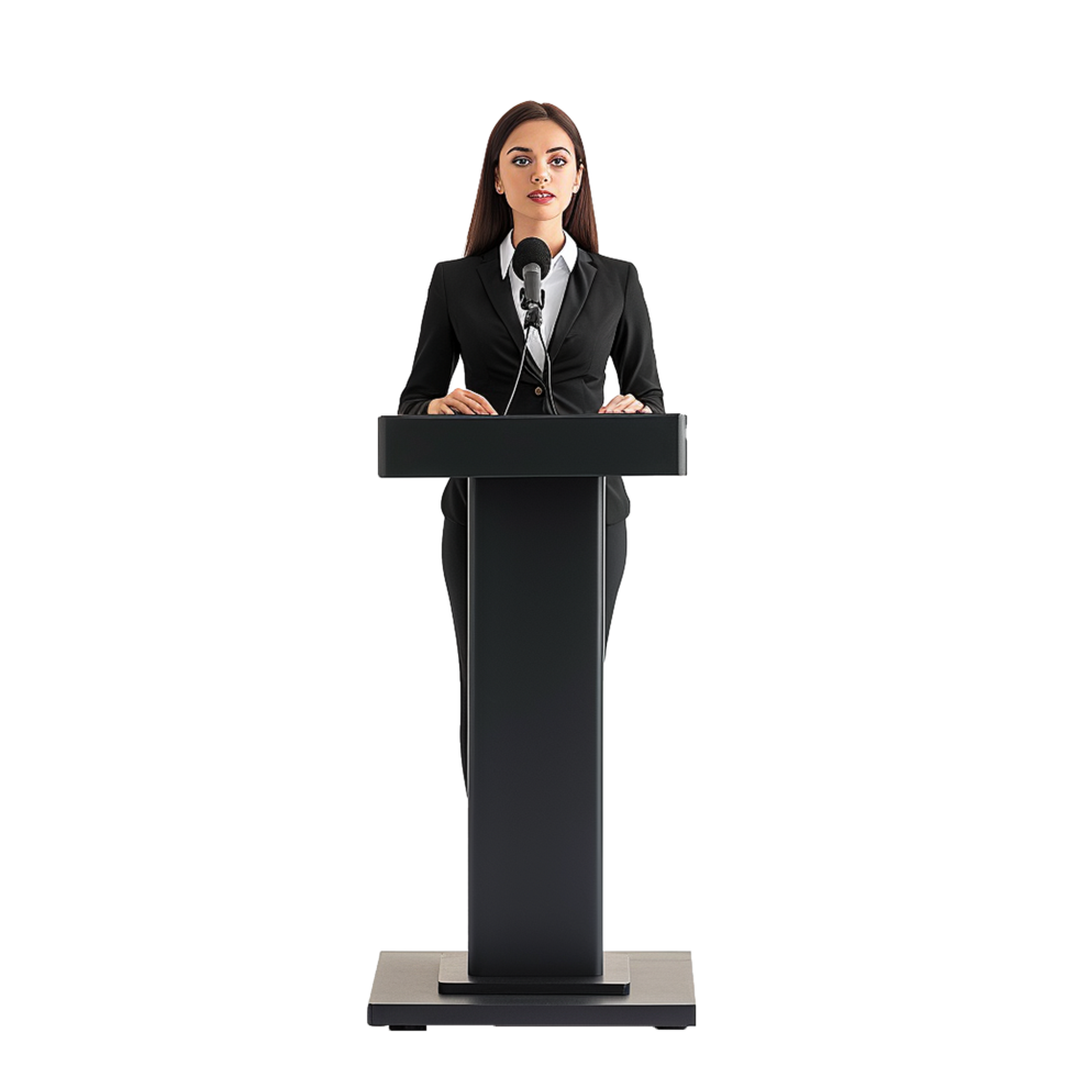 Businessman in microphone isolated on transparent background png