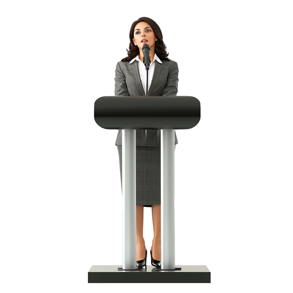 Businessman in microphone isolated on transparent background png