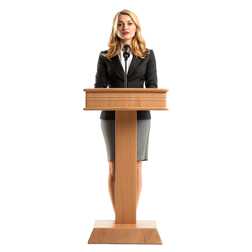 Businessman in microphone isolated on transparent background png