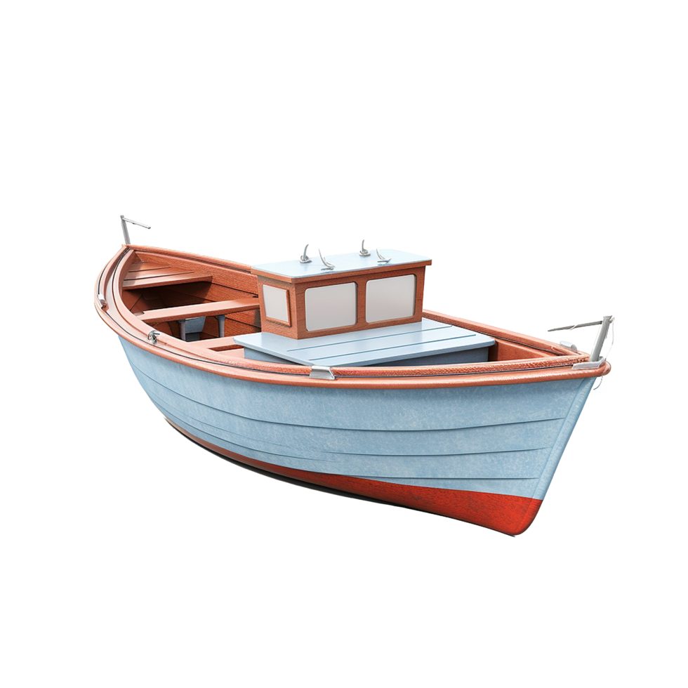 3d boat isolated on transparent background png