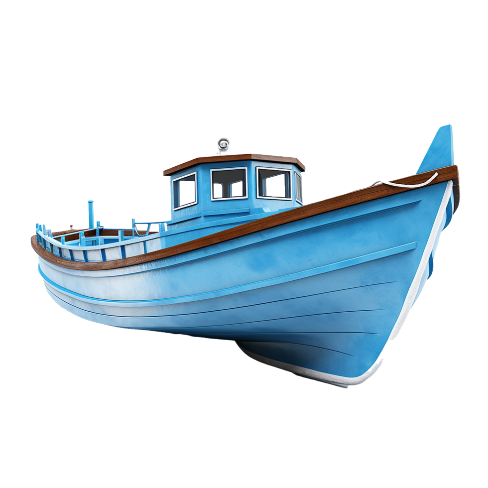 3d boat isolated on transparent background png