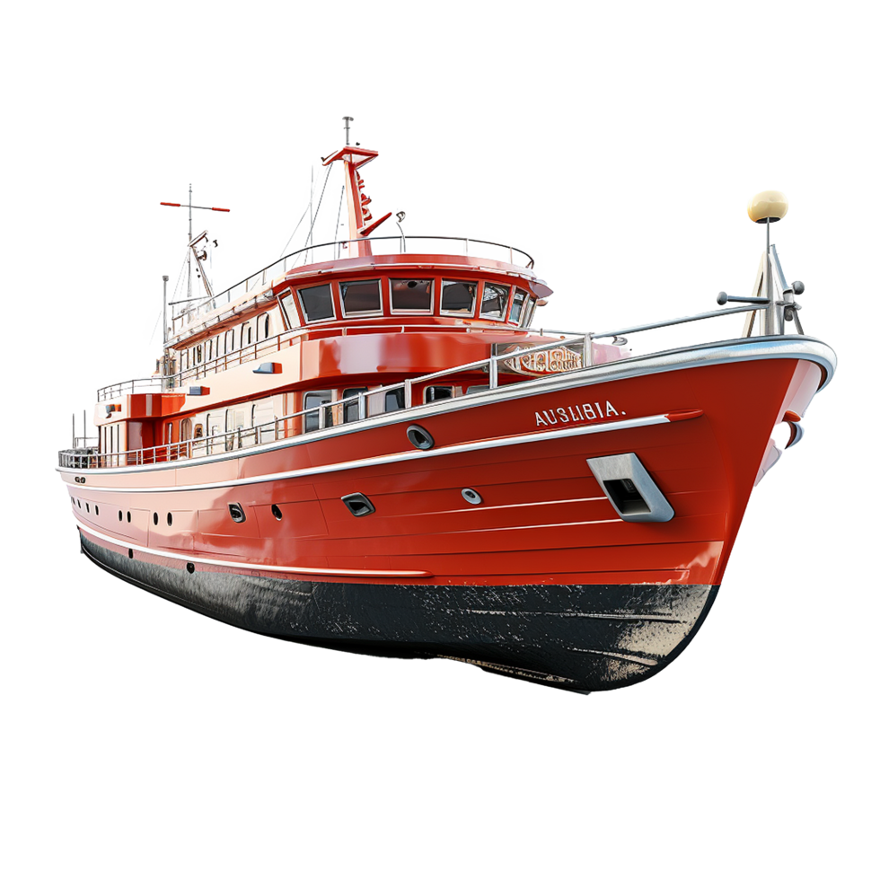 3d boat isolated on transparent background png
