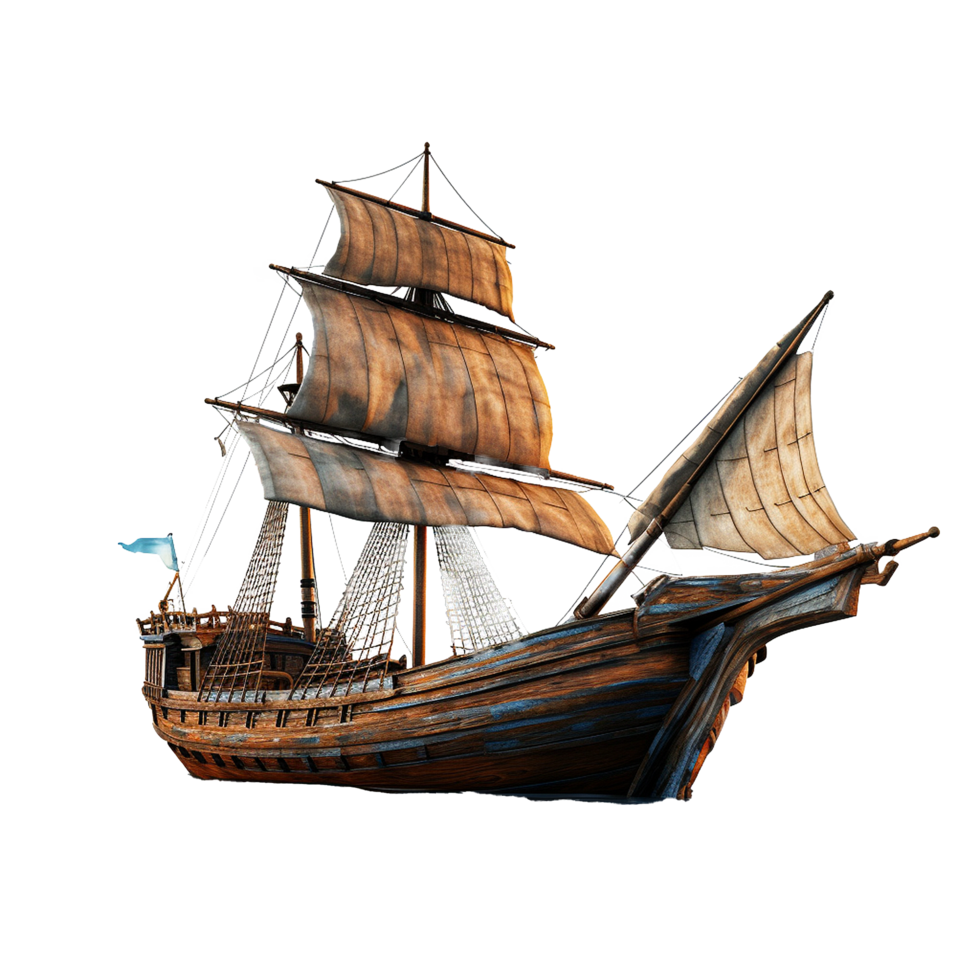 3d boat isolated on transparent background png