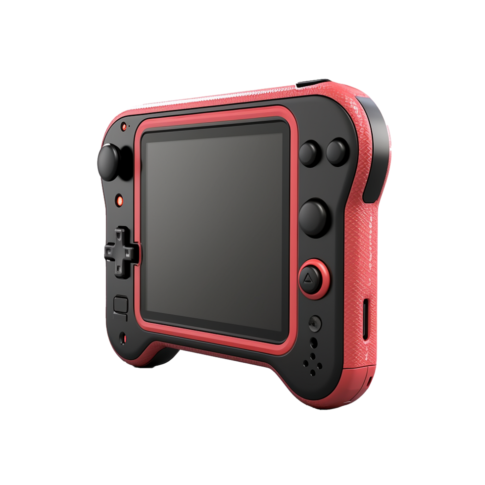 3d handheld game console portable isolated on transparent background png
