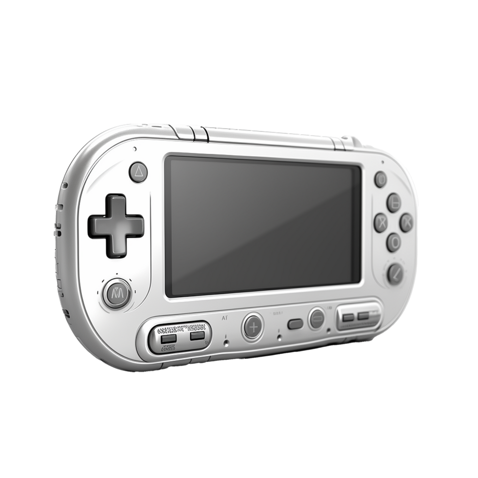 3d handheld game console portable isolated on transparent background png