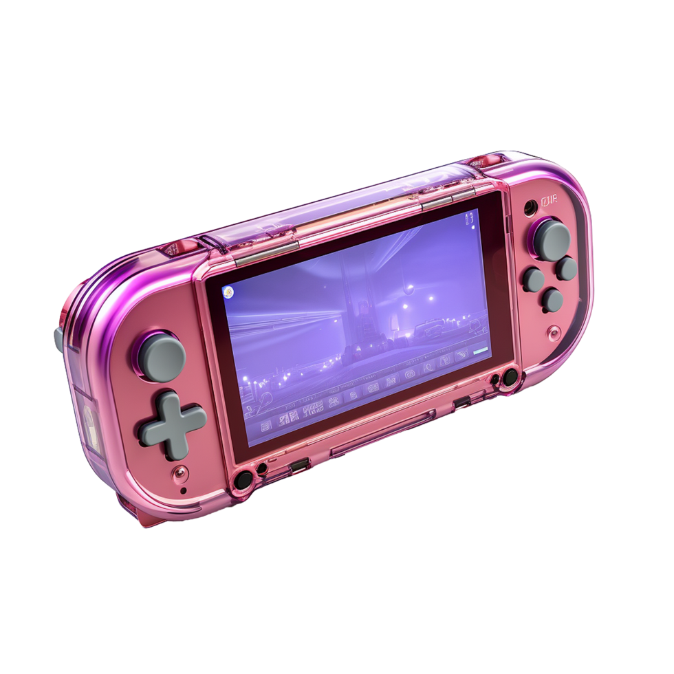 3d handheld game console portable isolated on transparent background png