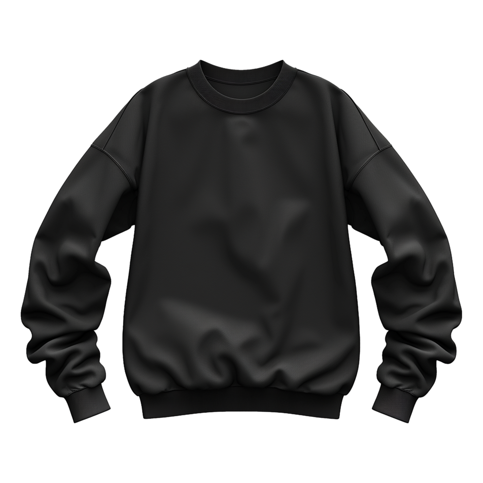 Black sweatshirt isolated on transparent background png