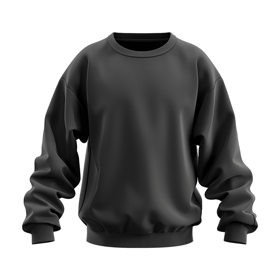 Black sweatshirt isolated on transparent background png