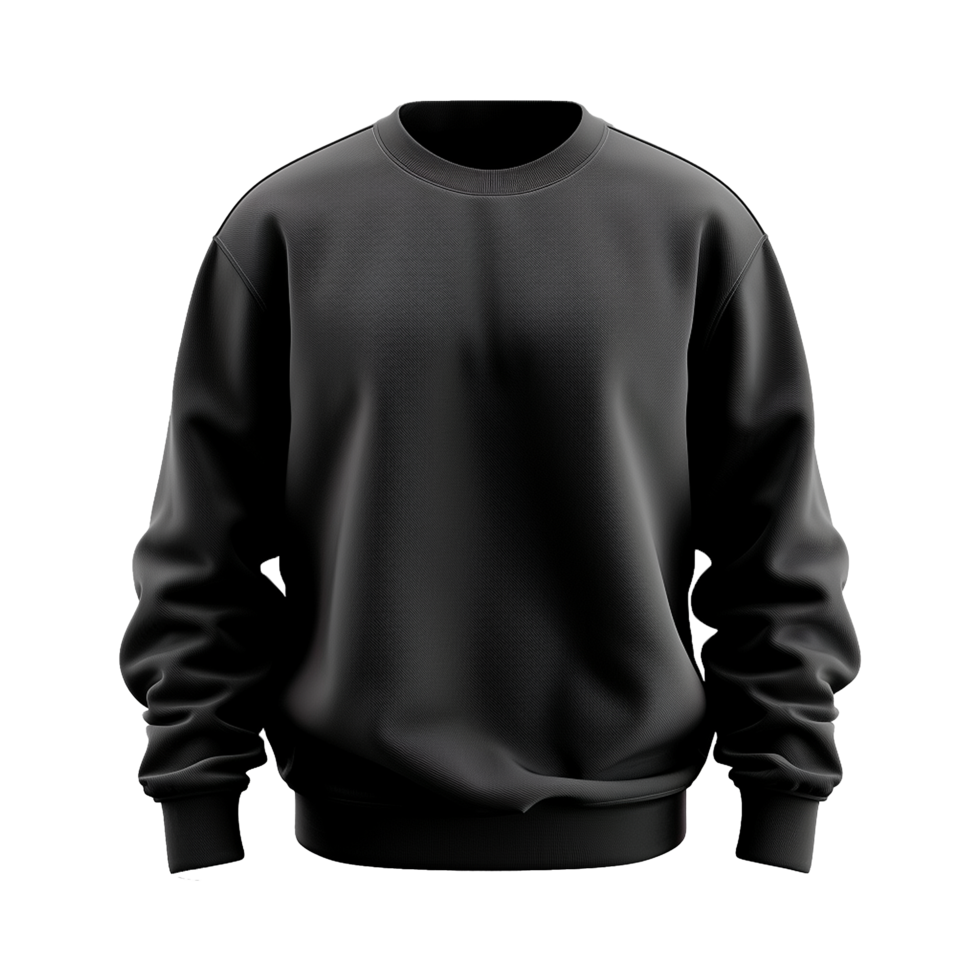 Black sweatshirt isolated on transparent background png