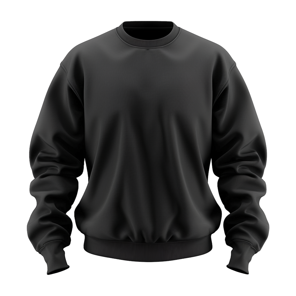 Black sweatshirt isolated on transparent background png