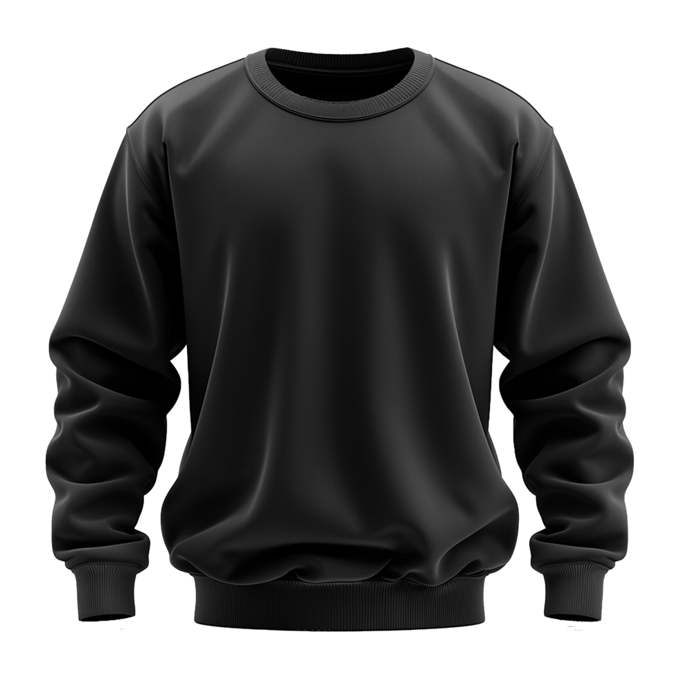 Black sweatshirt isolated on transparent background png